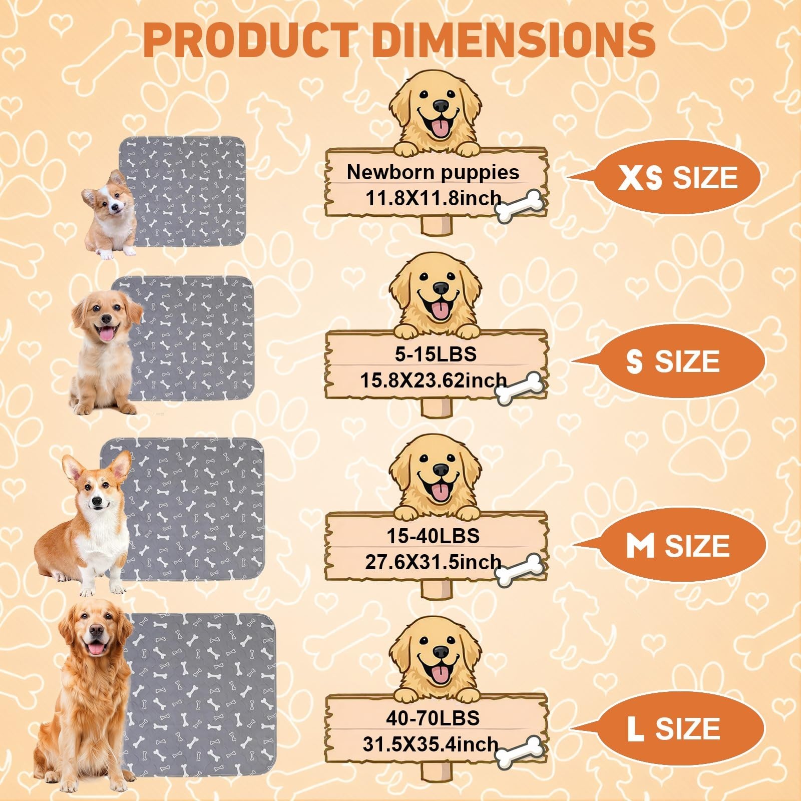 Puppy Pads with Pheromones,Washable Pee Pads for Dogs,Reusable Pee Pads for D…
