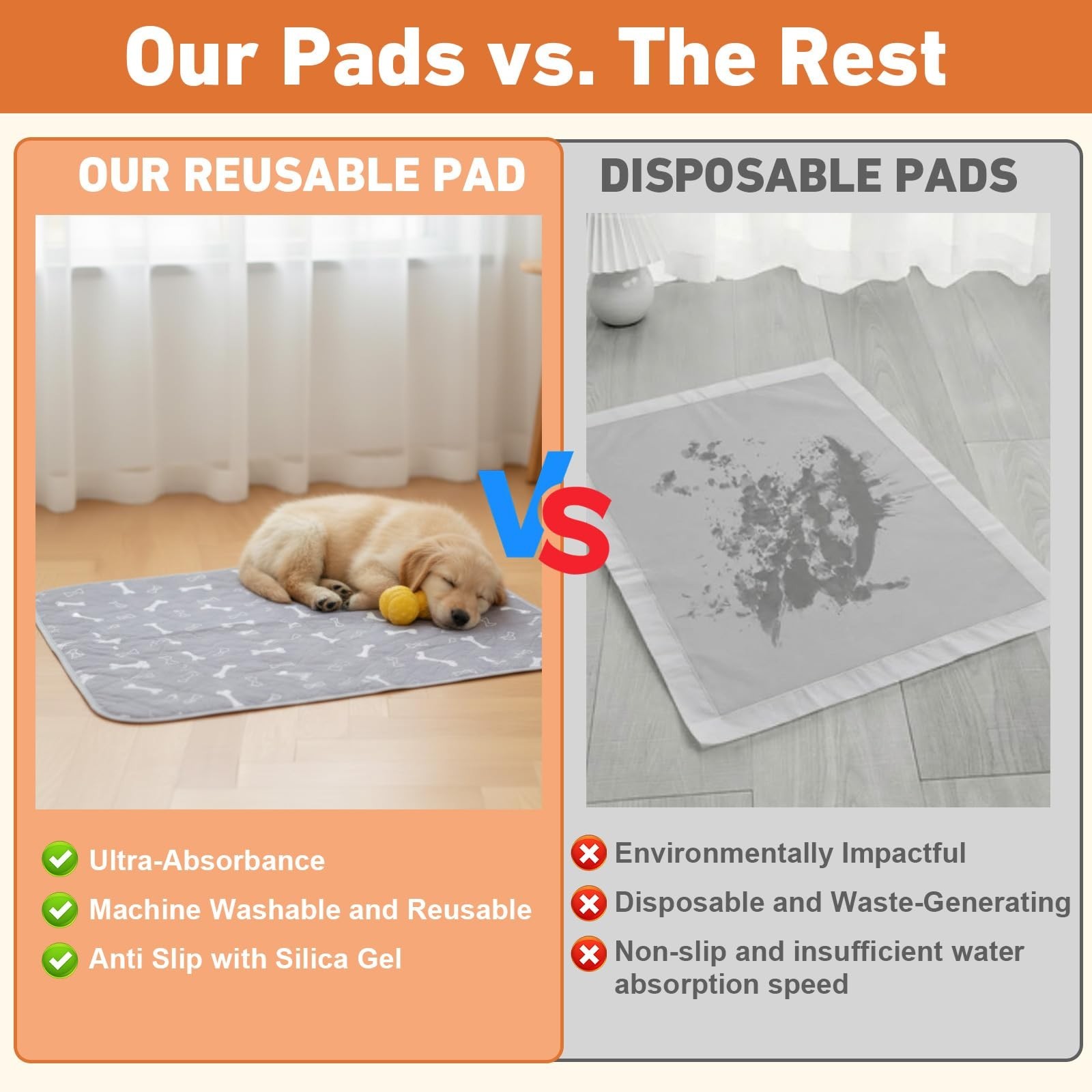 Puppy Pads with Pheromones,Washable Pee Pads for Dogs,Reusable Pee Pads for D…