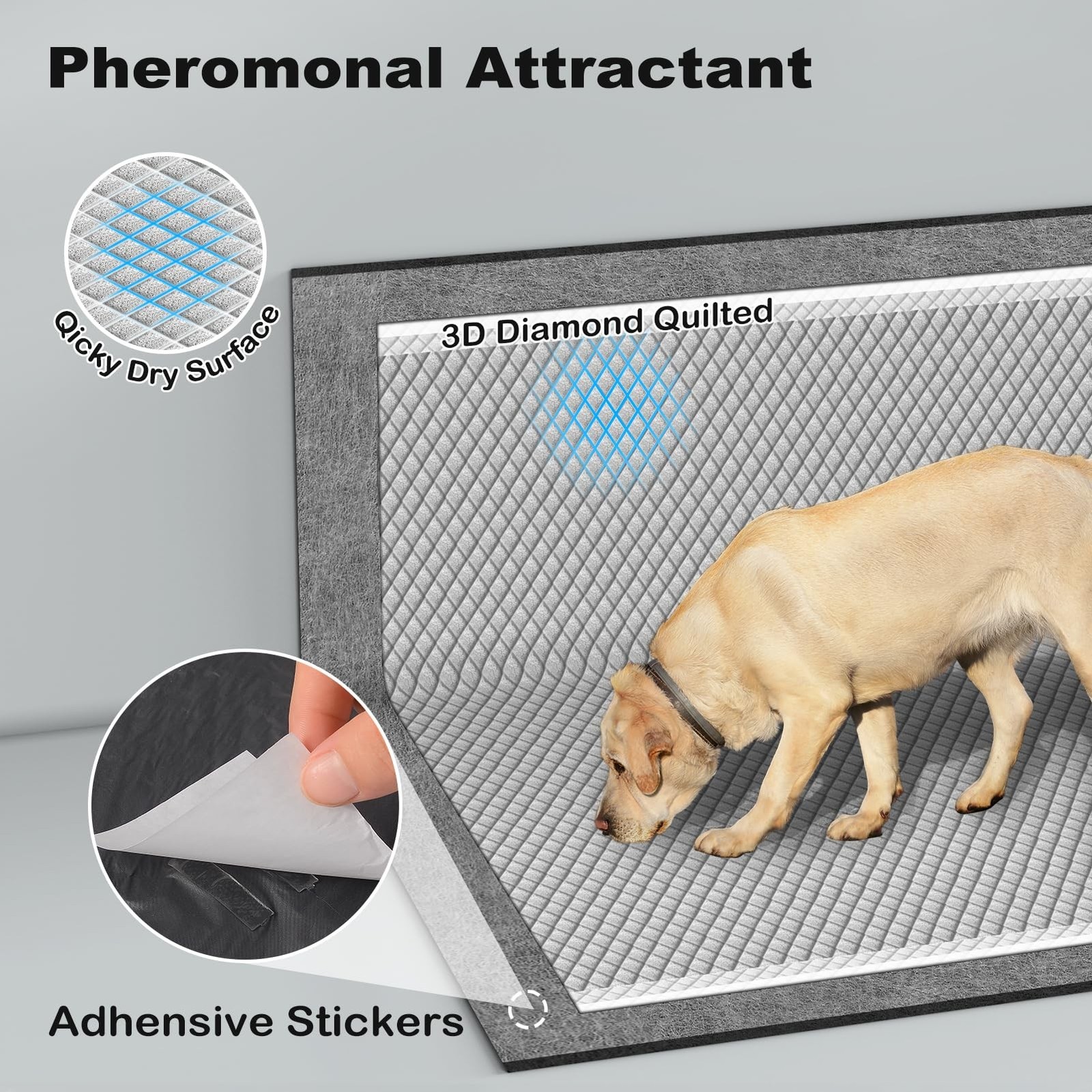 MIZOK Dog Pads 30”x36” XXL Extra Large, Charcoal Pee Pads for Dogs,