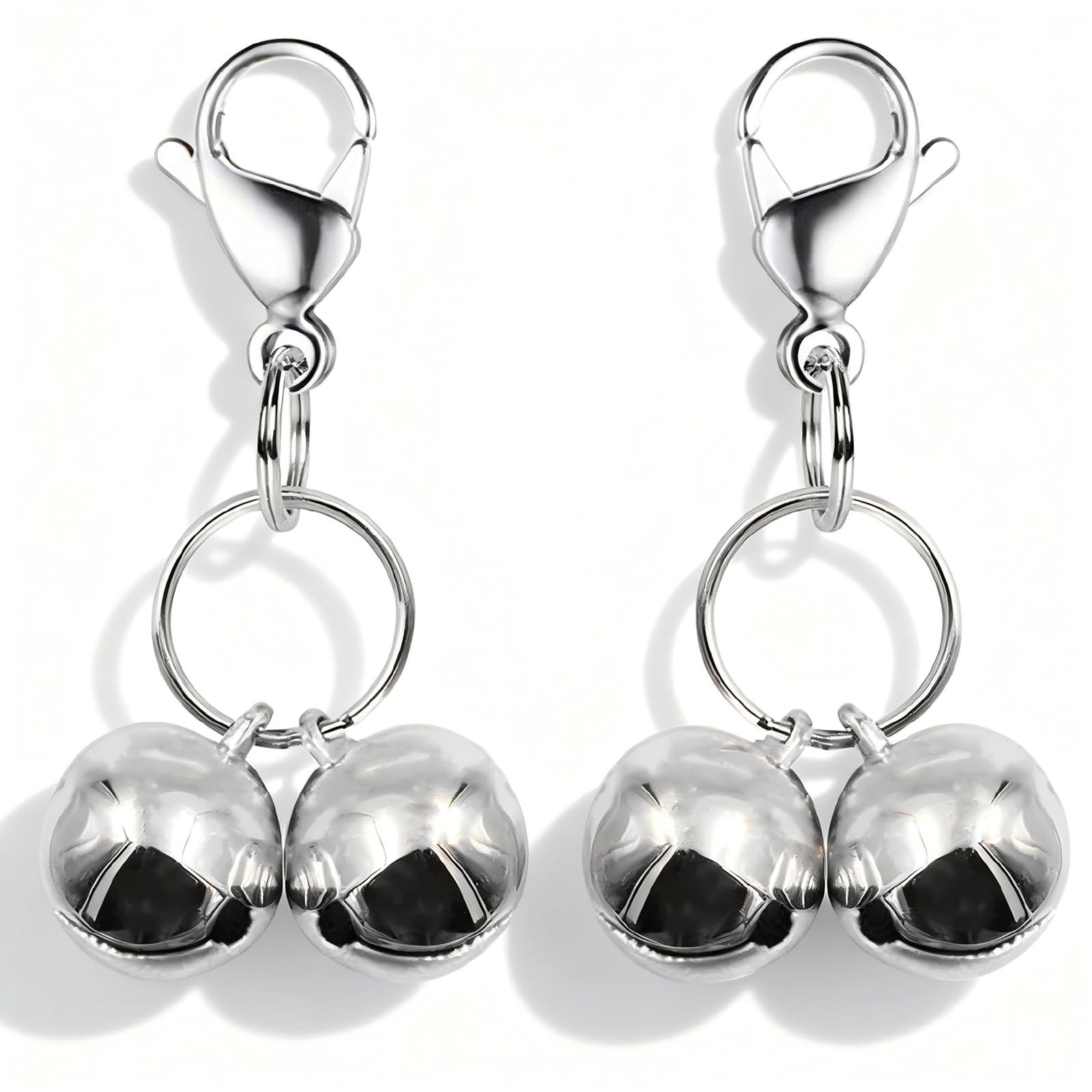 IVIA PET 4 Sets Cat Bell for Dog Collar Charm TrainingPet Medium, Silver