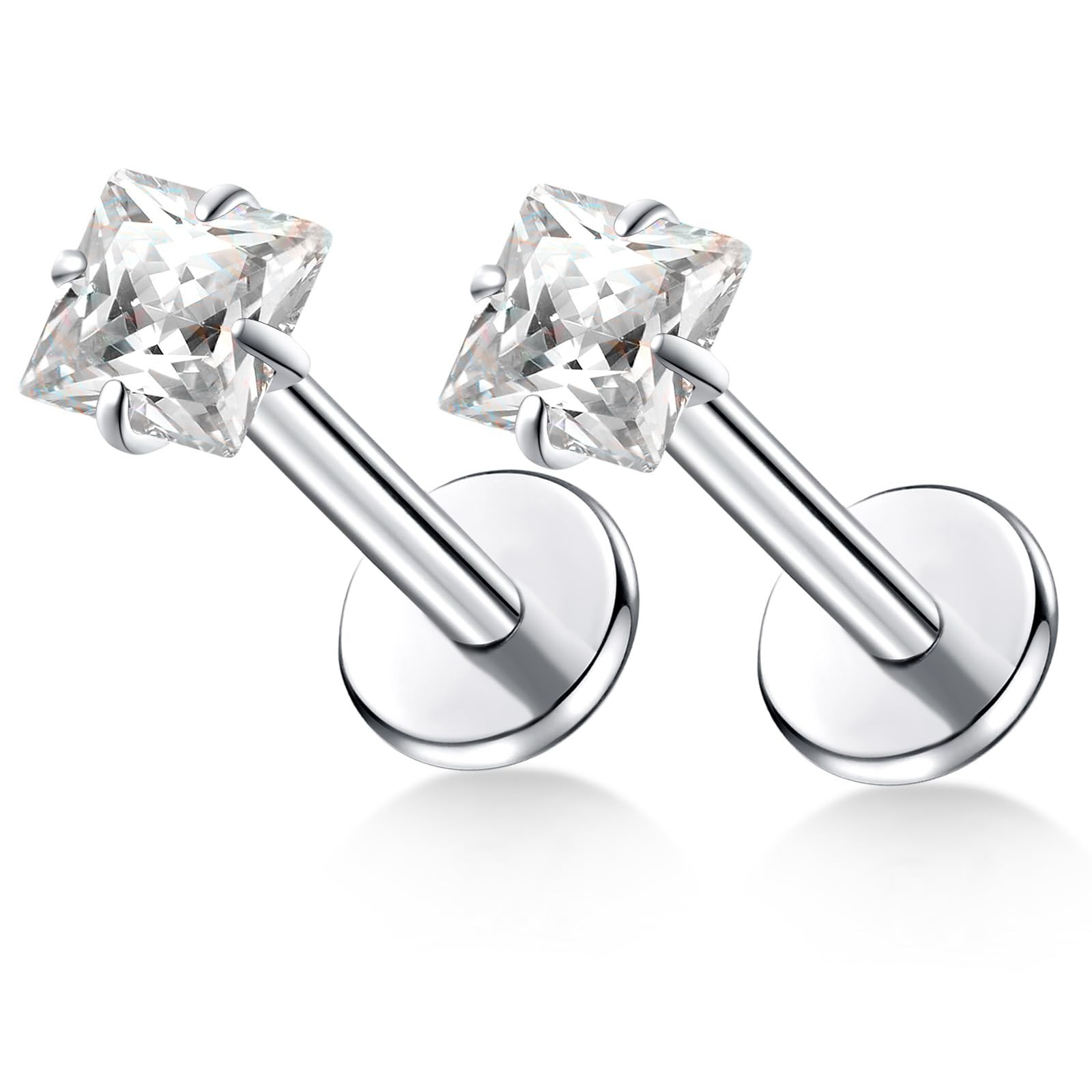 16G 18G 20G G23 Titanium Push in Labret Monroe Stud Threadless Lip Nose Stud …
