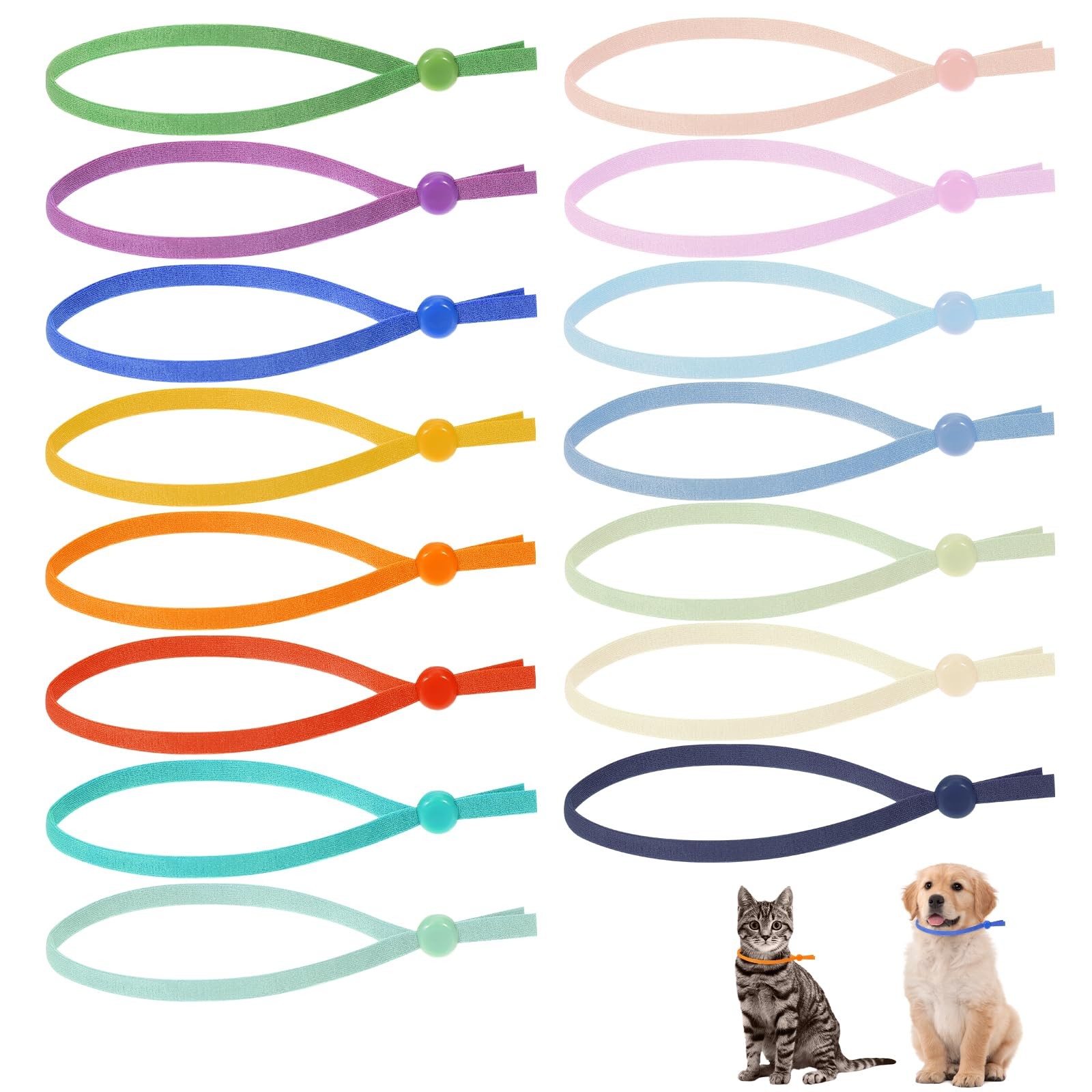 75pcs Stretchy Puppy Collars for Litter Colored Whelping Identification Bands…