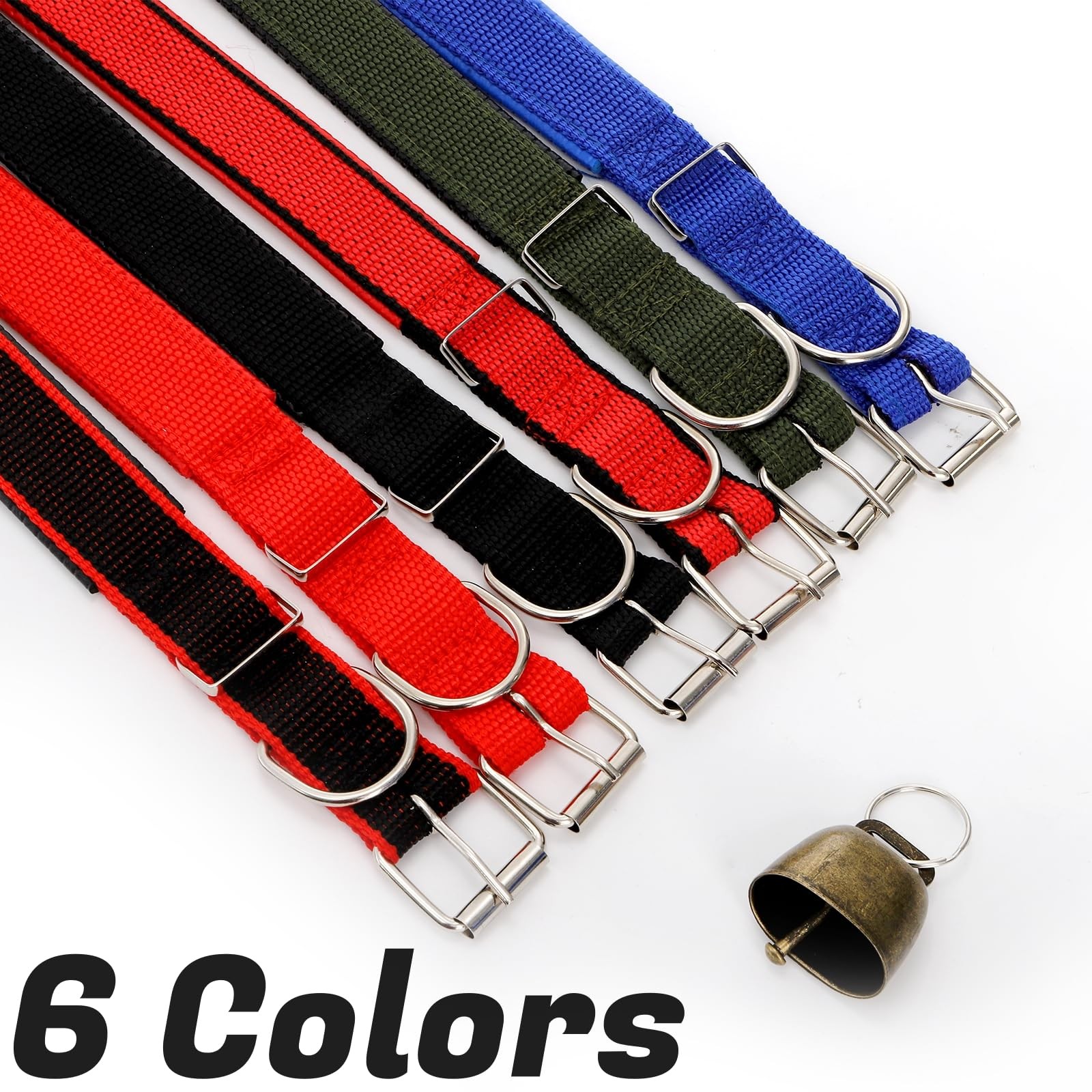 Coloch 12 Pack Goat Collars with Bells, Adjustable Nylon Sheep Collar with An…