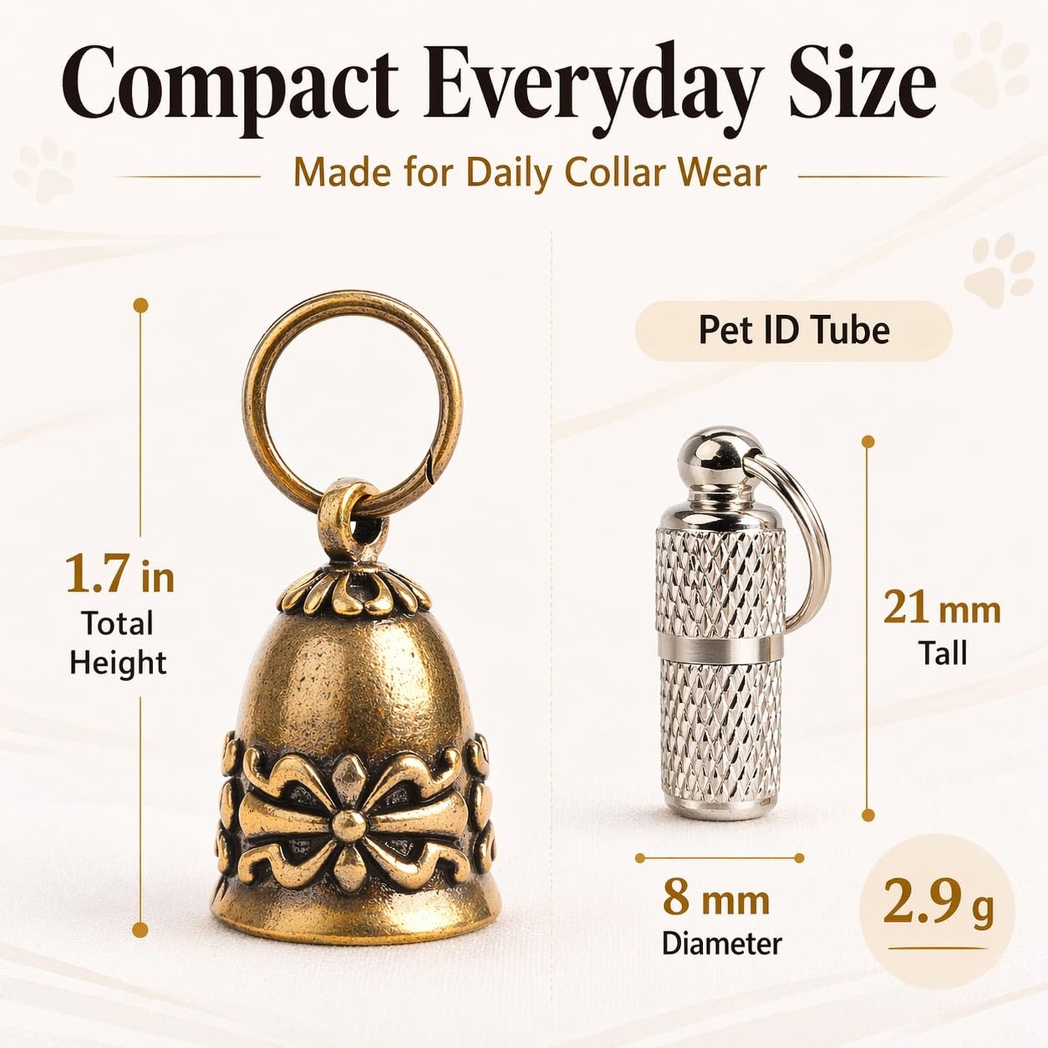 kcrygogo Copper Collar Bell for Small Pet, 0.7 inch Bell for Cats and Dogs,No…