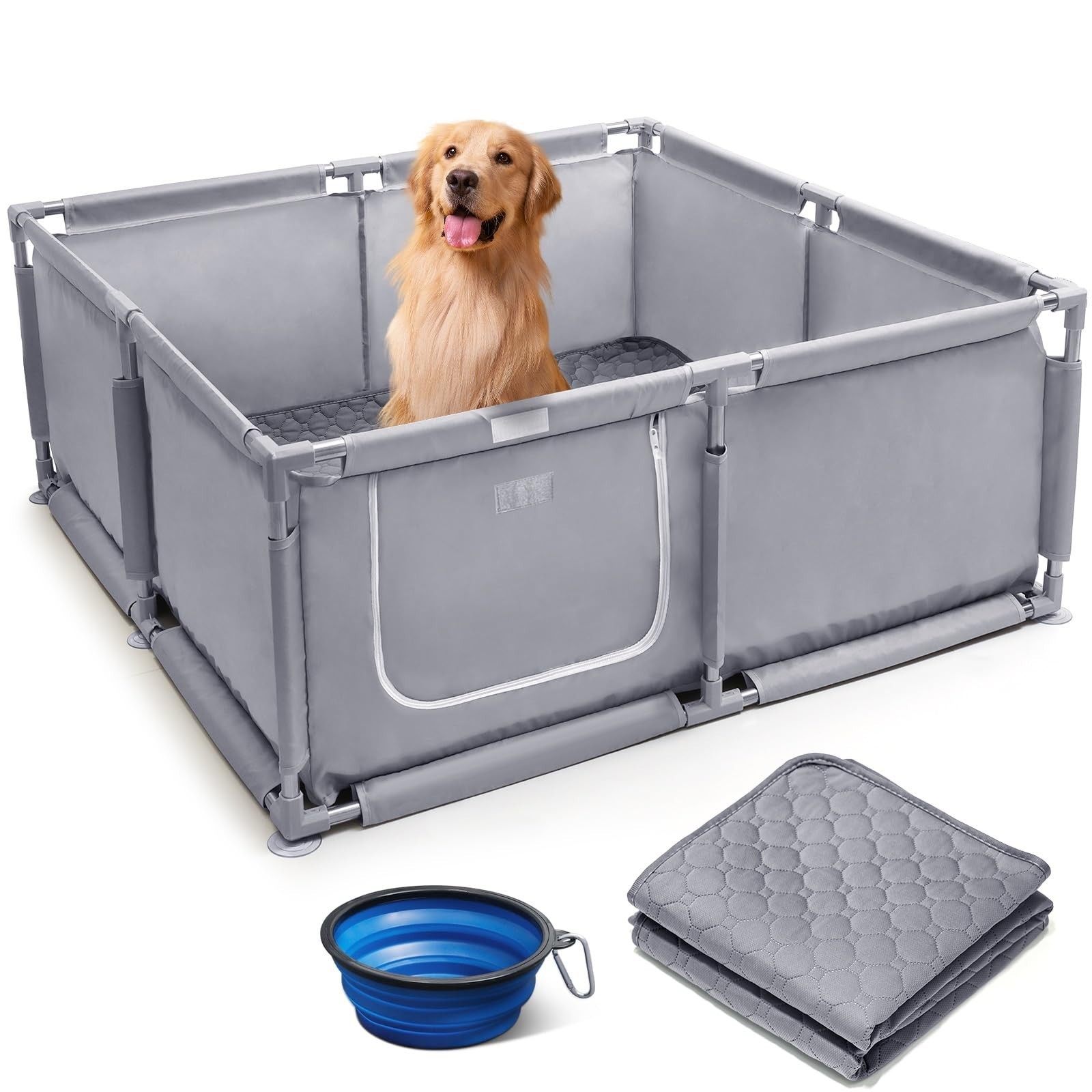 Whelping Box for Dogs and Puppies 48x48x18 inch Pet Whelping Box with Washabl…