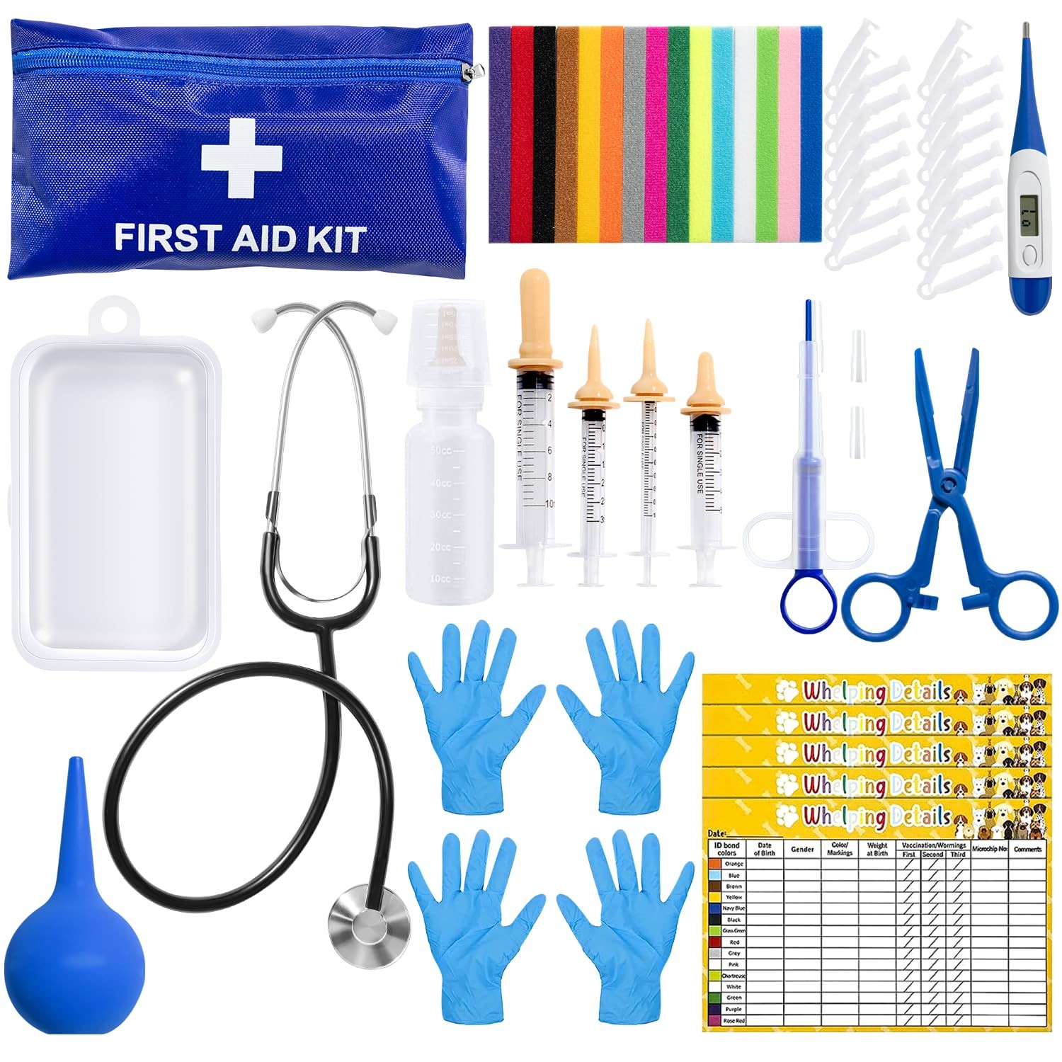 Huimpet 52Pcs Puppy Whelping Kit, Newborn Pets Supplies with 4…
