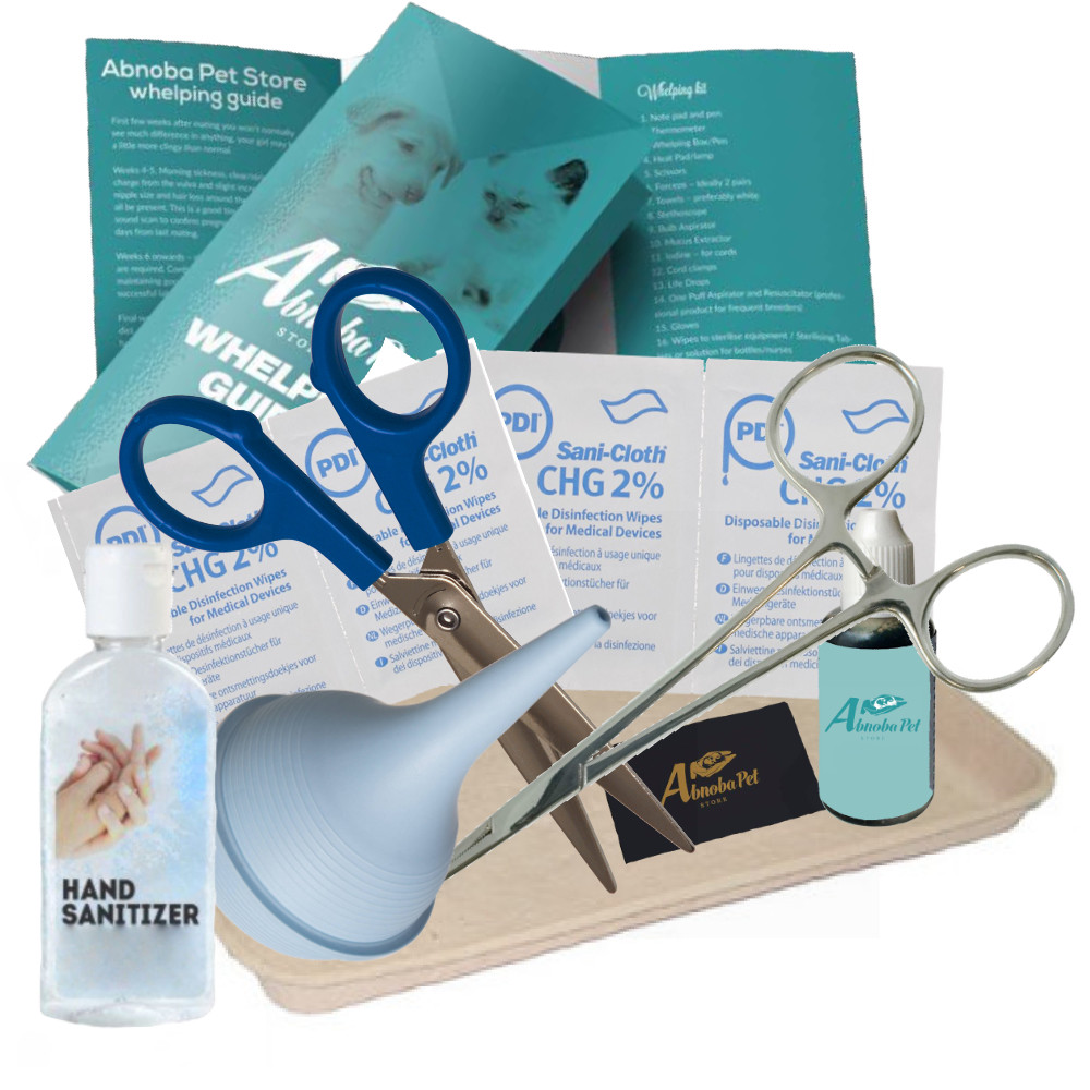 Alpha Dog Abnoba Basic puppy Whelping Kit Welping Guide Sterile Aspirator Iodine