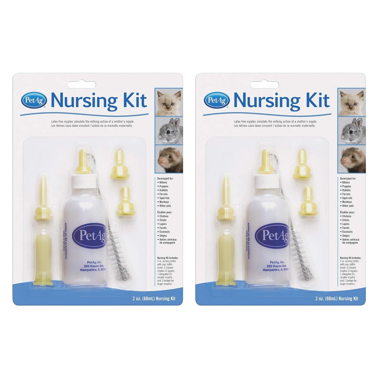 PetAg Nursing Kit – 2 oz, Pack of 2 – Promotes The 2 Ounce (Pack 2), Clear