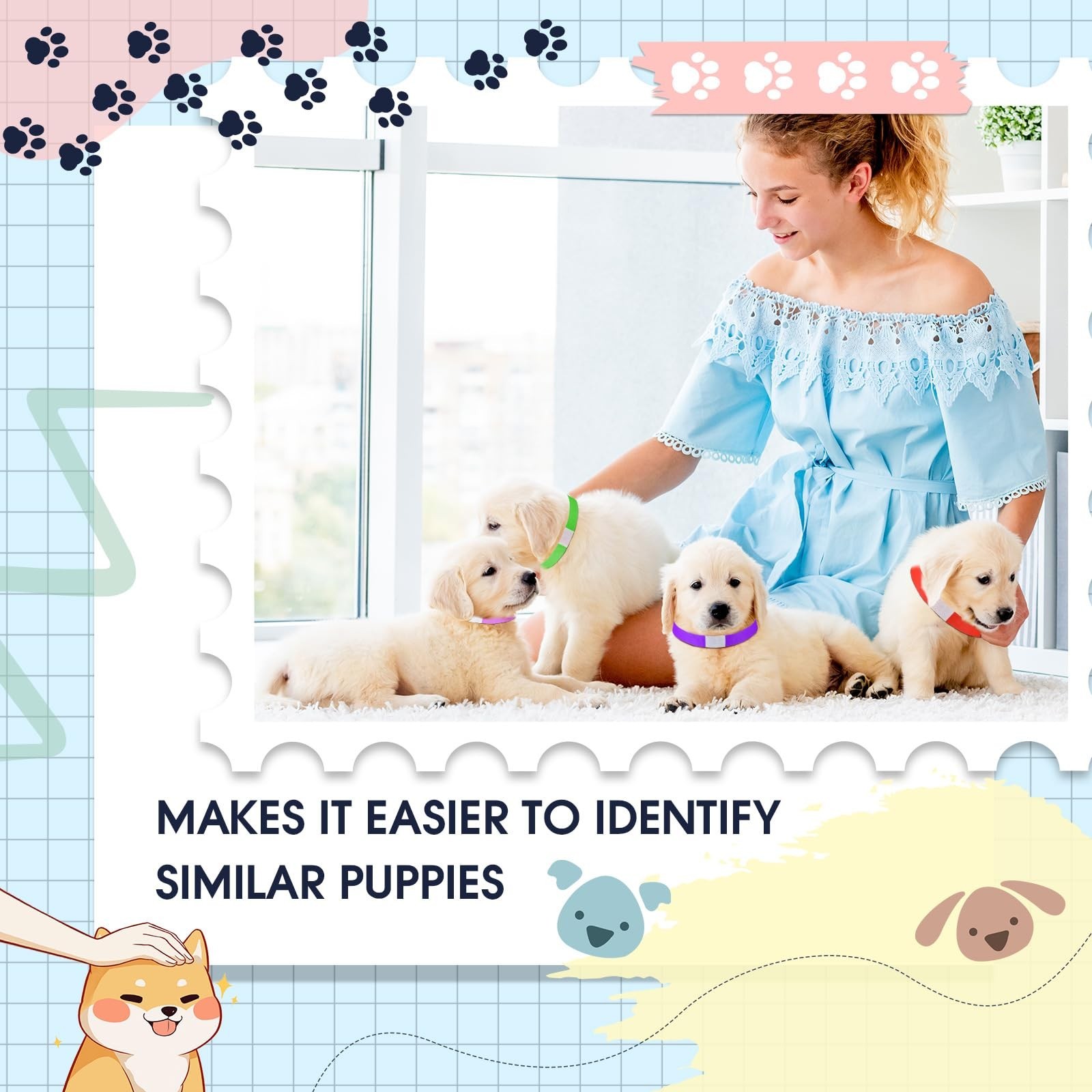 Nezyo 500 Count 18.5 Inch Paper Dog Collars Waterproof Whelping Collars Puppy…