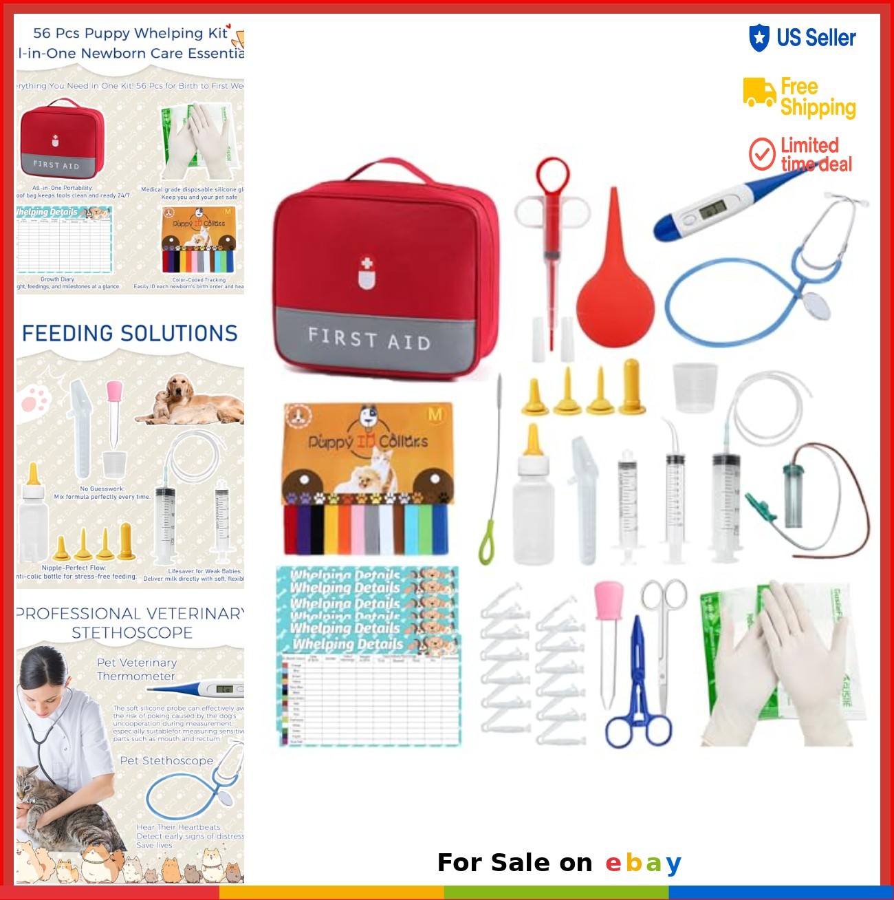 Puppy Whelping Kit for Newborn Puppies Birth Supplies Digital Thermometer