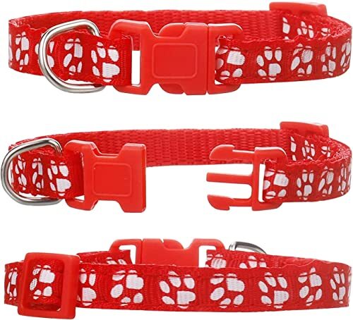 Nylon Adjustable Breakaway Litter Collars for Newborn Pets Dogs Cats, 12 Pack
