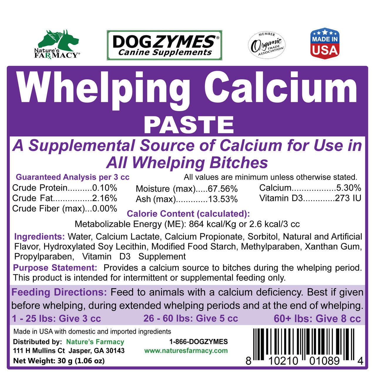 Dogzymes Canine Whelping Calcium Paste