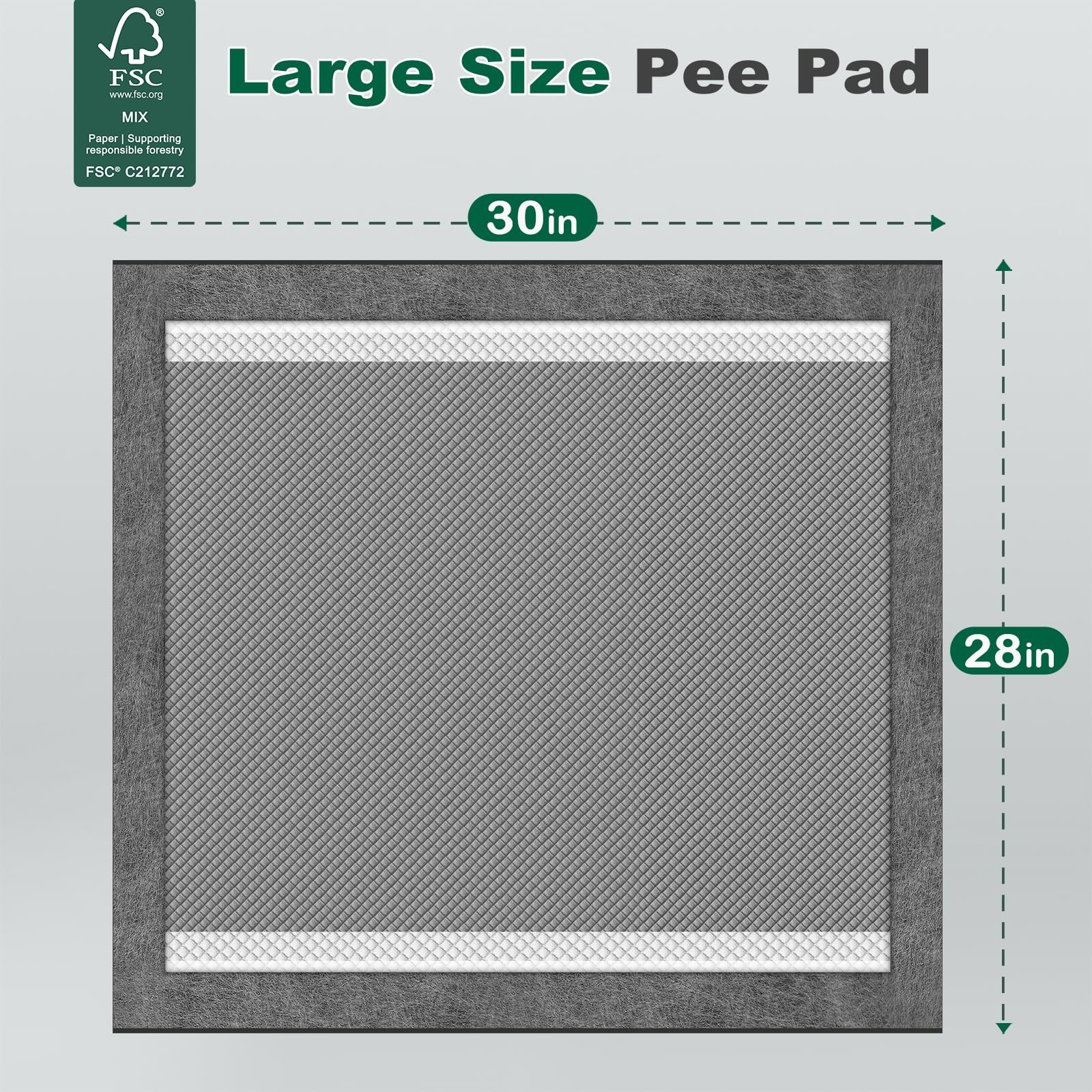 MIZOK Dog Pee Pads Charcoal, 28x30in Large Wee Wee Pads for Dogs, Superior Od…