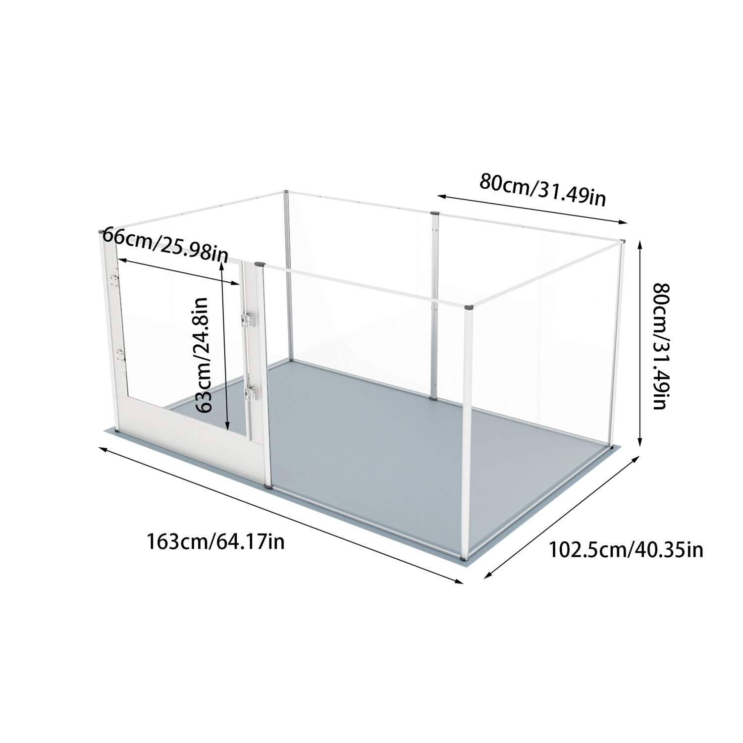 Tall Frame Indoor Pet Clear Acrylic Play Pen Waterproof Pad Puppy Fence Kennel