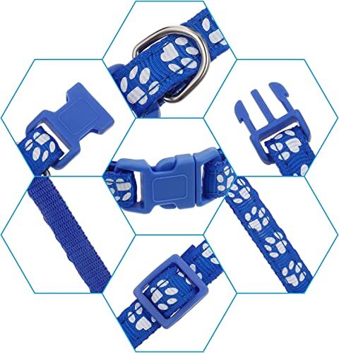 Nylon Adjustable Breakaway Litter Collars for Newborn Pets Dogs Cats, 12 Pack