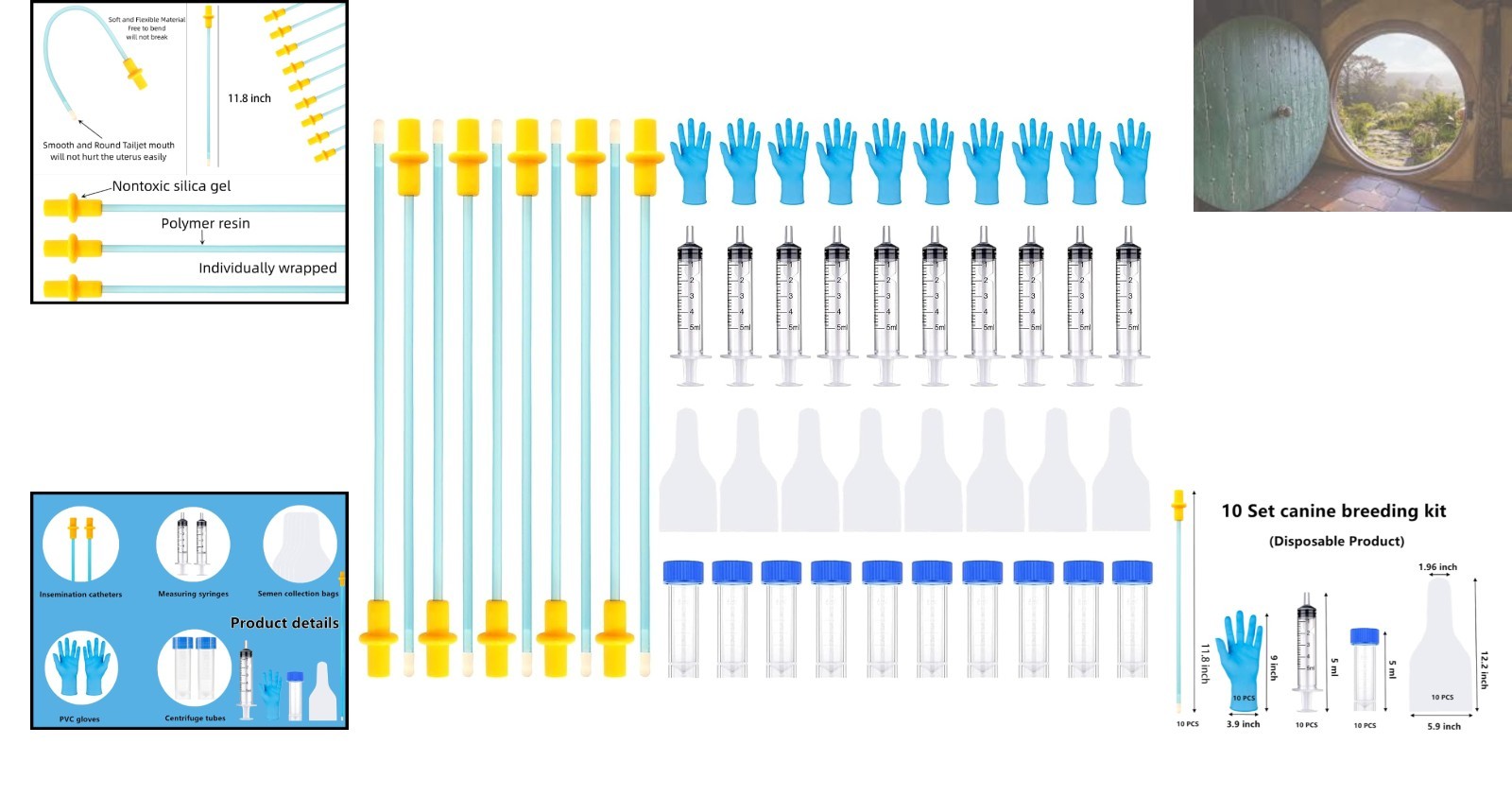 10-Piece Disposable AI Dog Breeding Kit for Safe and Effective Insemination