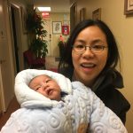 Mom and baby visiting The Birthing Center