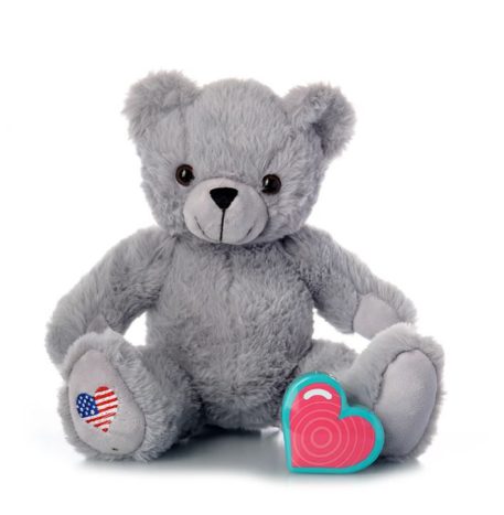 My Baby's Heartbeat Lil' Gray Bear with American Flag Emblem